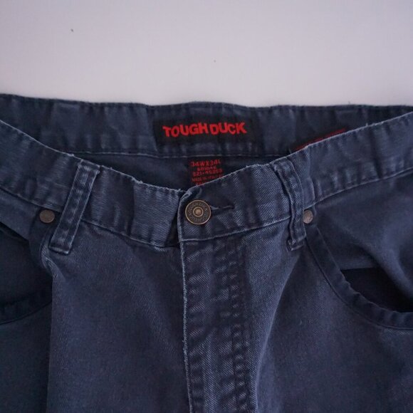 Tough Duck Navy Heavyweight Cotton Carpenter Cargo Loop Workwear Pants 34X34 - Picture 10 of 16